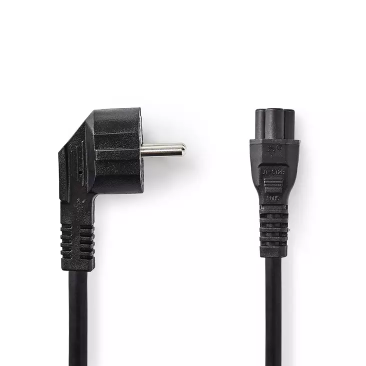 Sähköjohto | Suko Uros | IEC-320-C5 | Kulma | Suora | Niklattu | 3.00 m | Pyöreä | PVC | Musta | Label - Virtakaapelit ja liittimet - 5412810425129 - 1