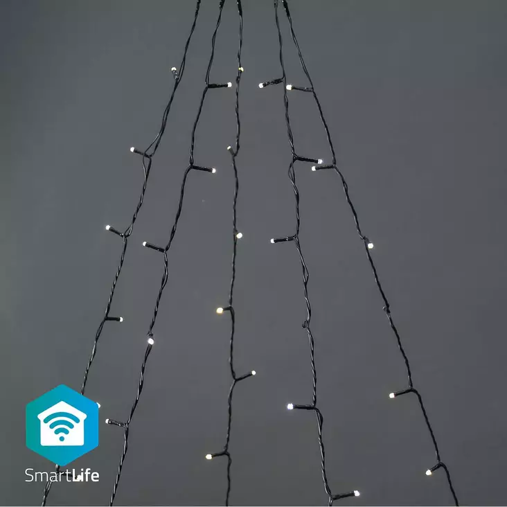 SmartLife Jouluvalot | Puu | Wi-Fi | Lämmin Valkoinen | 200 LED's | 20.0 m | 5 x 4 m | Android / IOS - Koristevalot - 5412810404339 - 1