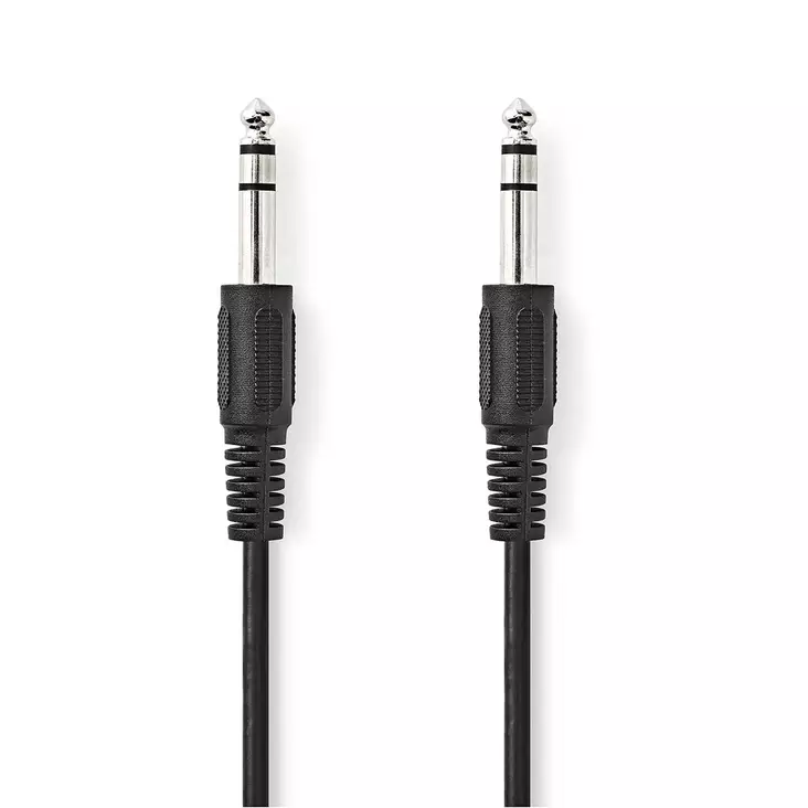 Stereoäänikaapeli | 6.35 mm uros | 6.35 mm uros | Niklattu | 2.00 m | Pyöreä | Musta | Label - Audiokaapelit - 5412810420209 - 1