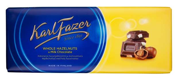 Suklaalevy 200 g hasselpähkinä Fazer - Suklaat - 664-0121-99 - 1
