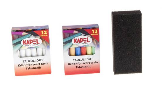 Taululiitu 24 kpl ja sieni - Värikynät - 6410411520969 - 1