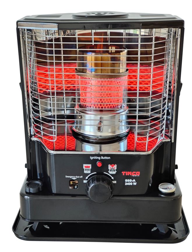 Timco S-85A 2,4kW petroolil=C3=A4mmitin piezolla - Rakennuslämmittimet - 6438014332529 - 2