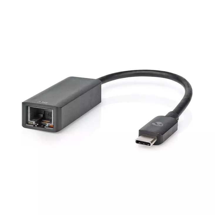 USB-verkkosovitin | USB 3.2 Gen 1 | 2.5 Gbps | USB-C Uros | RJ45 Naaras | 0.20 m | Pyöreä | Niklattu | Tinattu Kupari | Musta | Laatikko - Tietokone ja verkko - 5412810418329 - 1