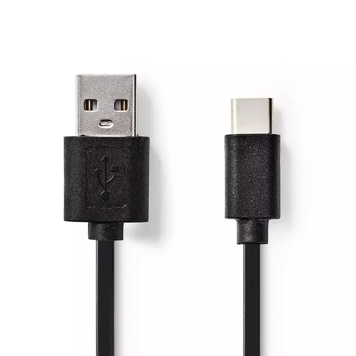 USB kaapeli | USB 2.0 | USB-A Uros | USB-C Uros | 15 W | 480 Mbps | Niklattu | 3.00 m | Pyöreä | PVC | Musta | Laatikko - Tietokone ja verkko - 5412810329519 - 1