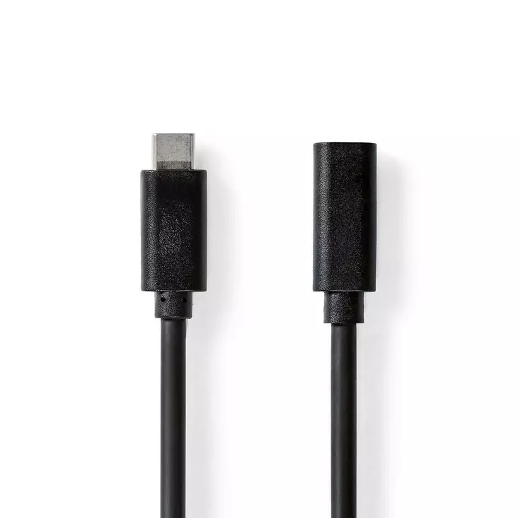 USB kaapeli | USB 3.2 Gen 1 | USB-C Uros | USB-C Naaras | 60 W | 4K@60Hz | 5 Gbps | Niklattu | 2.00 m | Pyöreä | PVC | Musta | Label - Tietokone ja verkko - 5412810422029 - 1