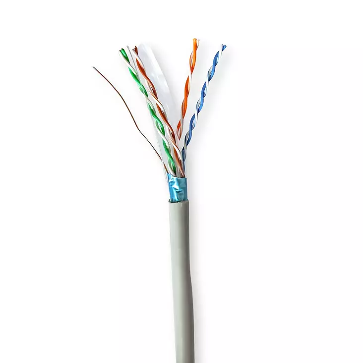 CAT6 verkkokaapelin rulla | Solid | F/UTP | CCA | 50.0 m | Sisäkäyttöinen | Pyöreä | PVC | Harmaa | Vetolaatikko - Tietokone ja verkko - 5412810401949 - 10