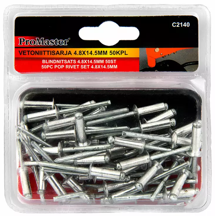 Vetoniittisarja 4.8 x 10.2mm 50kpl - Niitit - 6420286821399 - 1