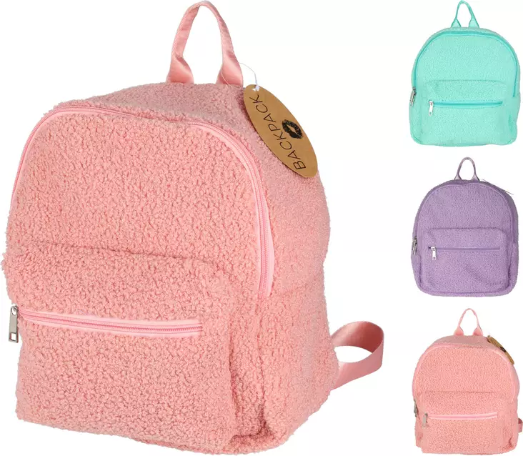 Pehmeä teddy-selkäreppu – tyylikäs ja mukava sherpa-kankainen minireppu arkeen, kouluun ja matkalle - Reput ja laukut - 8720573634229 - 1