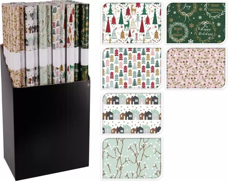 Joululahjapaperi 70x200?cm – premium-laatuinen käärepaperi juhlavilla pastellisävyillä ja tyylikkäillä kuvioilla - Pakkaus ja paketointi - 8721037725569 - 1