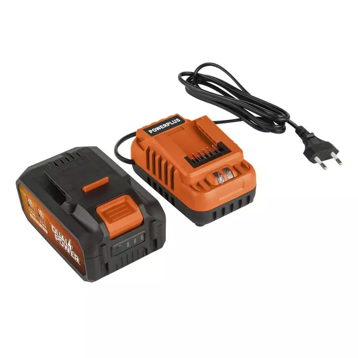 Akku ja laturi 2x20V 5.0/2.5Ah Samsung Cells, sopii POWERPLUS Dual Power 20V ja 40V työkaluihin - Akut ja laturit - 5400338116599 - 1