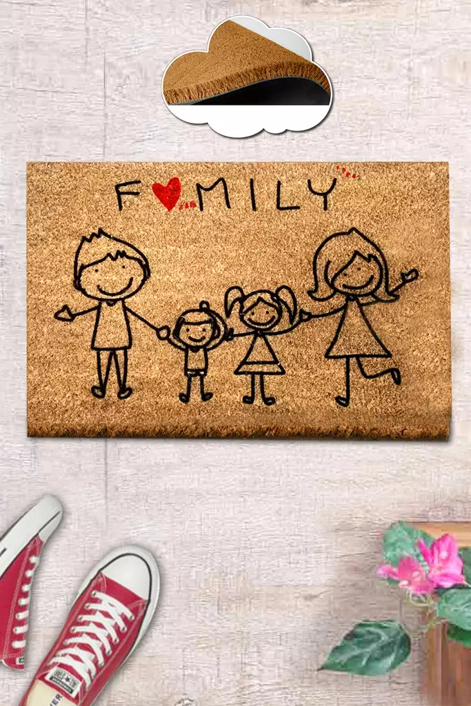 Coco Kynnysmatto - Monivärinen, 100% COIR, PVC-liukumaton, 40x60 cm, Konepestävä 30 °C, Helppo Puhdistaa - Kynnysmatot ja kuramatot - 8682870907669 - 1