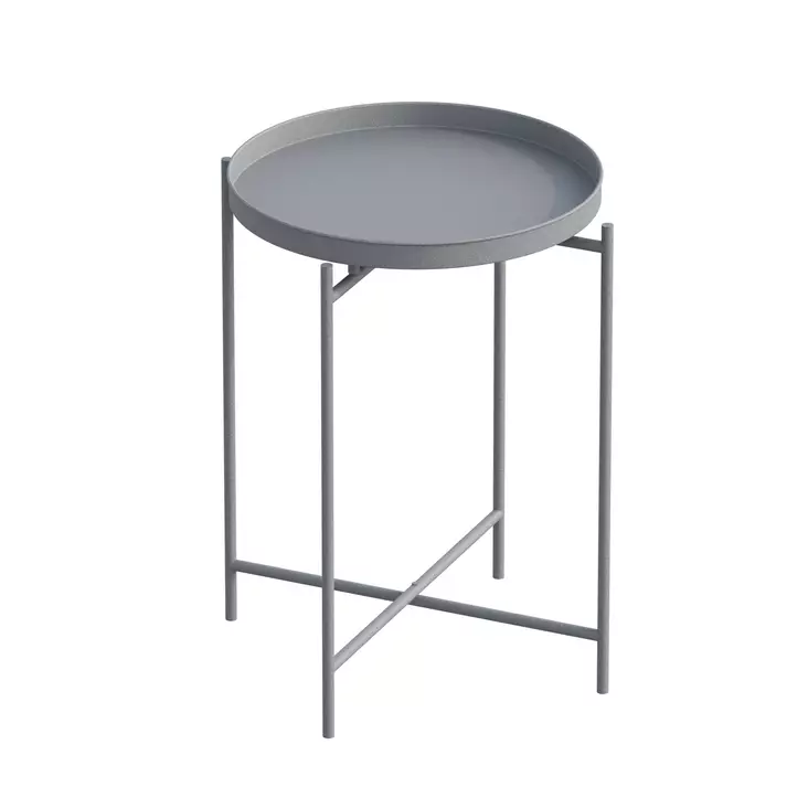 Harmaa Metallinen Sohvapöytä - Tyylikäs ja Kestävä Huonekalu - 46x56x46 cm - Moderni Sisustusratkaisu - Sohvapöydät - 8684282461319 - 1