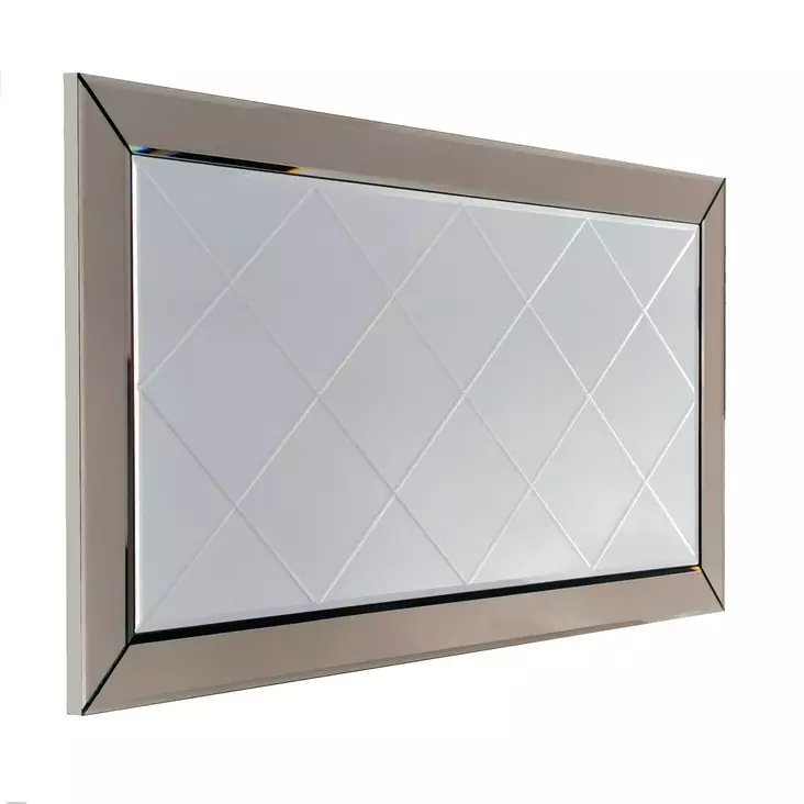 Hopeapeili 130x65 cm - Tyylikäs MDF-seinäpeili, Asennusvalmis, Yksi Paketti, Kestävä ja Elegantti Sisustuselementti - Peilit - 8681875986389 - 1