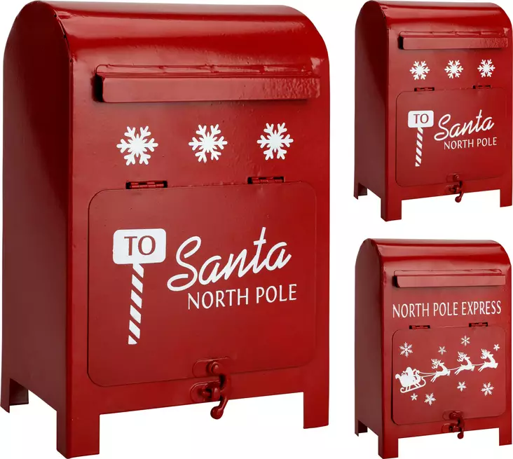 Joulupostilaatikko, 2-designia, punainen - Joulukoristeet ja -tekstiilit - 8720573640879 - 1