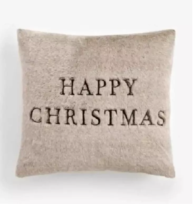 Joulutyylinen Beige Koristetyyny 43x43 cm - 100% Polyesteri, Konepestävä 20 °C, Pehmeä ja Kestävä Sisustuselementti - Koristetyynyt - 8684284032029 - 1