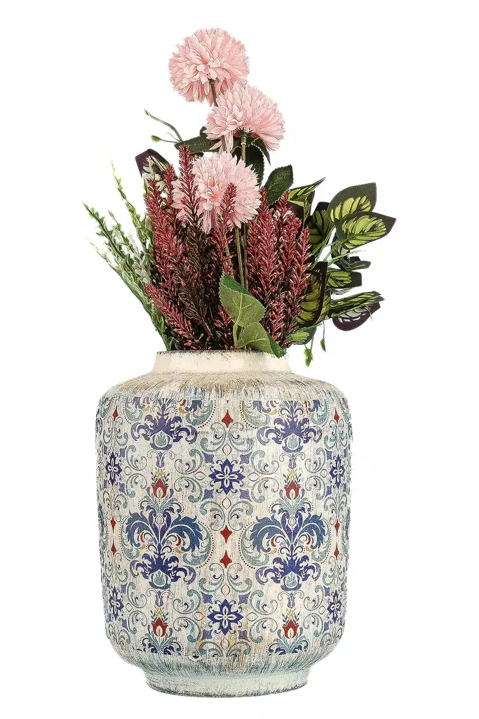 Käsinmaalattu Monivärinen Keraaminen Koriste Ruukku - 18 cm Halkaisija, 23 cm Korkeus - Yksilöllinen Sisustuselementti - Kukka-amppelit ja maljakot - 8684283435739 - 1