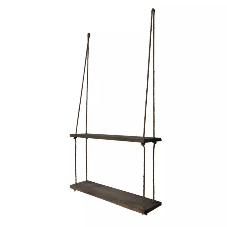 Käsintehty Seinä Hylly 100% Kuusipuuta, Pähkinänvärinen, 60x60x14 cm, Moderni ja Rustiikkinen Sisustuselementti - Seinähyllyt - 8681875137019 - 1