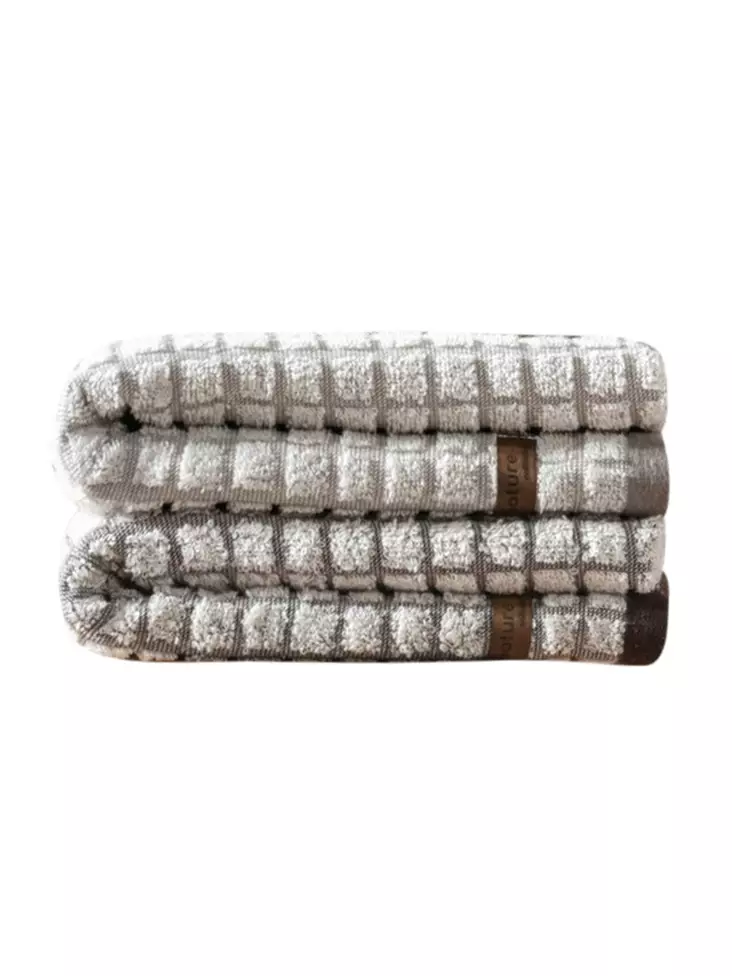 Käsipyyhesetti (4 kpl), beige, 50 x 90 cm, pehmeä, kestävä, tyylikäs - Pyyhkeet ja kylpytakit - 8683742576839 - 1