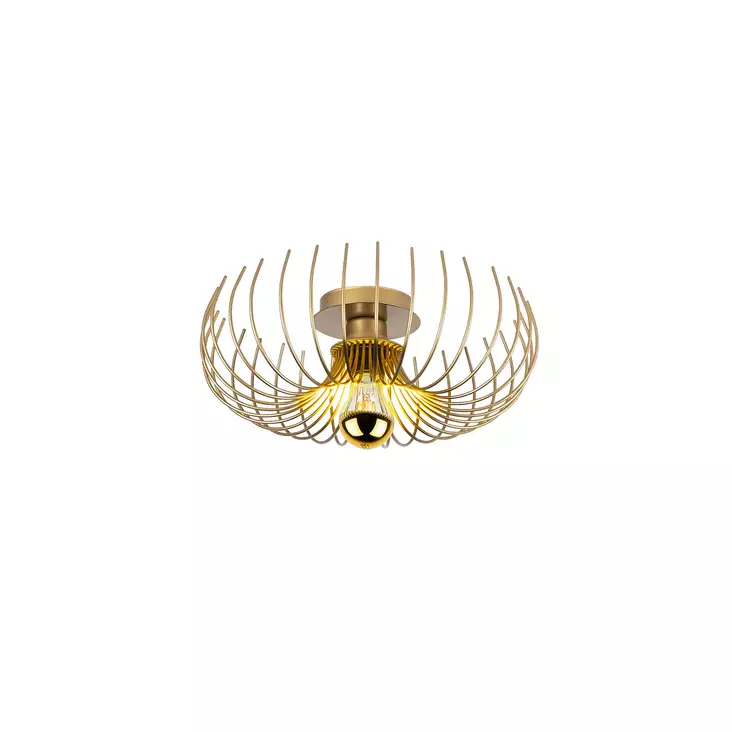 Kattokruunu, kulta, 36 x 36 x 12 cm, tyylikäs, lämminhenkinen, elegantti - Katto- ja seinävalaisimet - 8684283454969 - 1