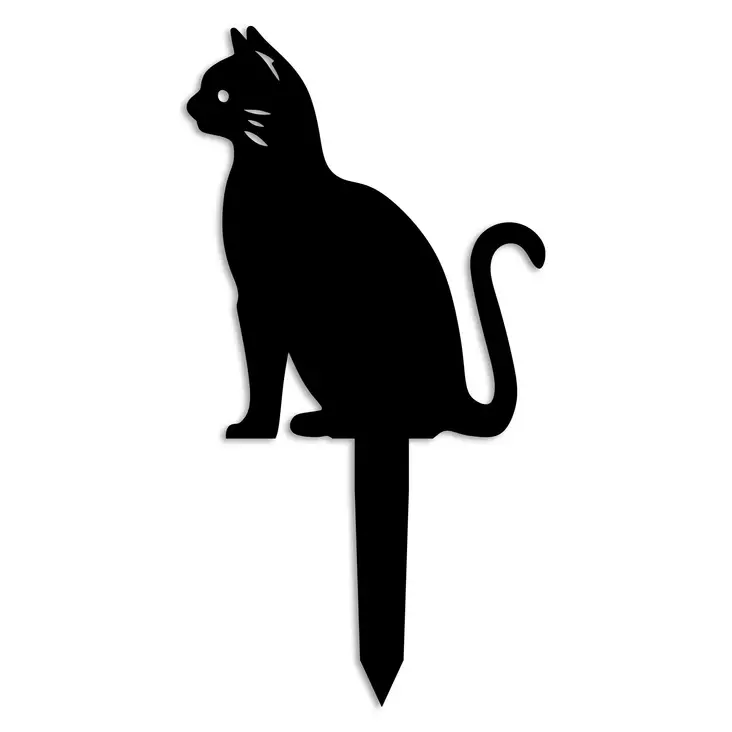 Koristeellinen puutarhaesine, musta, 38 x 20 cm, kestävä, huomiota herättävä - Pihakoristeet - 8684282825289 - 1