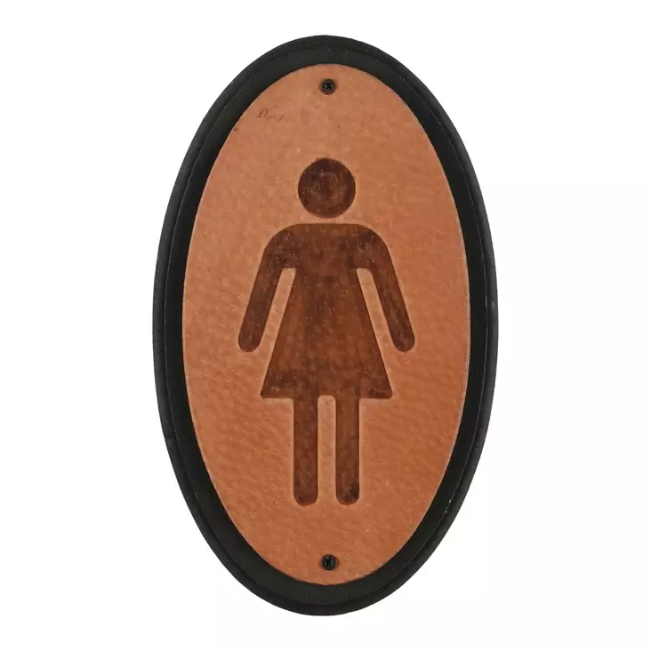 Kyltti WC Leather Nainen 4 Living Collection - Tyylikäs MDF-ovikyltti keinonahkalla - Sisustuskyltit - 6410413309029 - 1