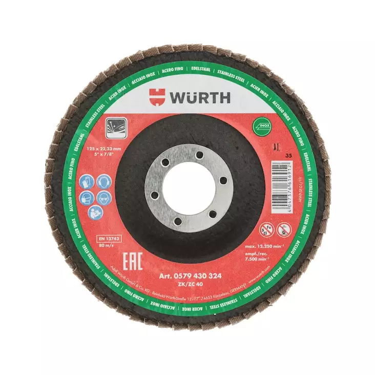 Lamellipyörö 125mm p60 - Laikat kulmahiomakoneeseen - 4047376616929 - 1