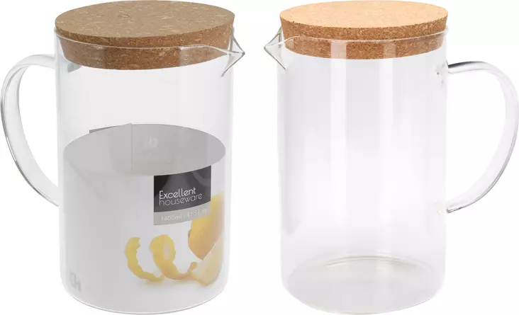 Lasikannu korkkikannella 1,4 l - Tarjoiluastiat - 8721037568449 - 1