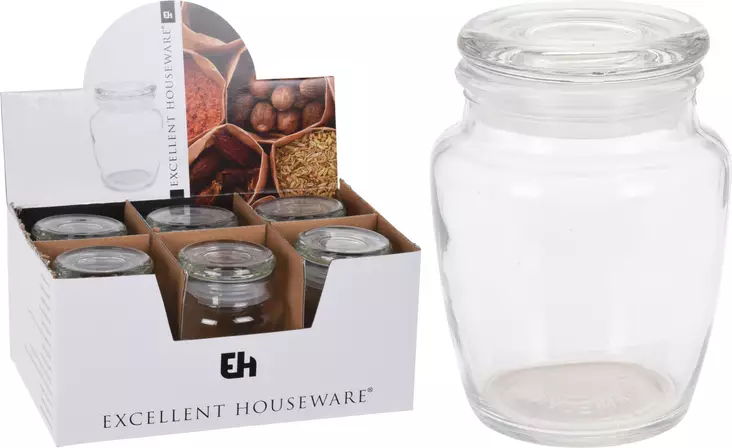 Lasinen säilytyspurkki 150 ml tiiviillä kannella - excellent houseware - Ruoan pakastus ja säilöntä - 8711295572999 - 1