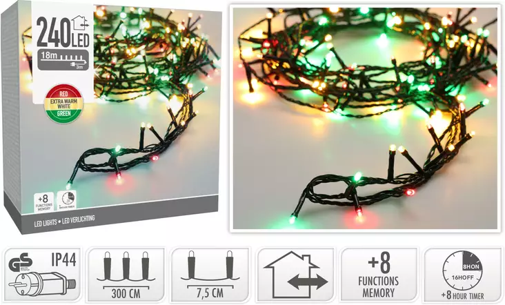 LED-valosarja 240 lediä - Valosarjat - 8720573812139 - 1