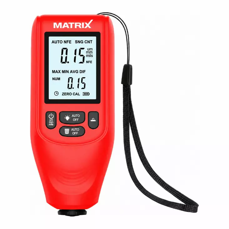 Maalipinnan paksuusmittari Matrix - Digitaalinen färg- ja pinnoitepaksuusmittari LCD-näytöllä (0-2000 µm, Fe/NFe) - Kotitaloustavarat - 6418536040829 - 1