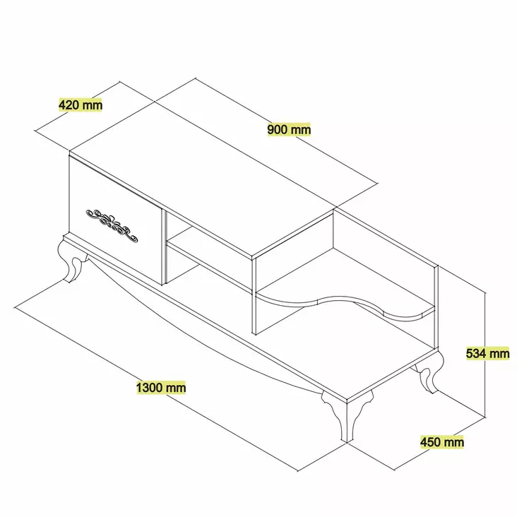Moderni TV-taso, Pähkinä Valkoinen, 130x50,6x45 cm, 100% Melamiinipinnoitettu, Useita Hyllyjä, Kiinnitettävä Seinäkiinnitys - TV-tasot - 8681875184839 - 1