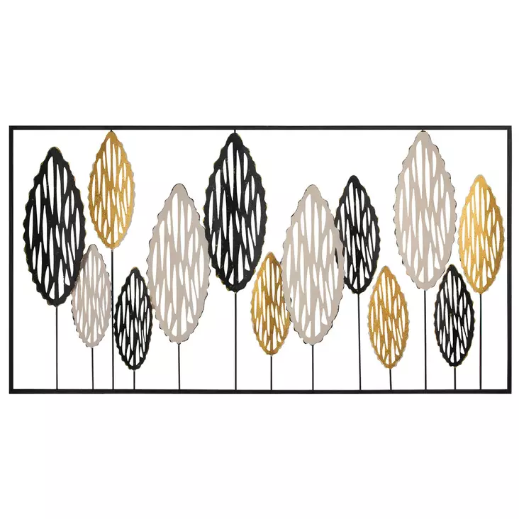 Monivärinen 100% Metalli Seinäkoriste - Koko 114x4x60 cm - Käsinmaalattu Elegantti Sisustuselementti - Koristeet, koriste-esineet - 8683742936039 - 1