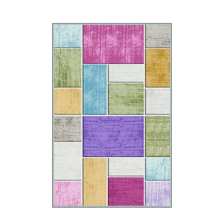 Monivärinen 180x280 cm Polyesterimatto - Antibakteerinen, Konepestävä, 3D Digitaalinen Painatus, Liukumaton Alusta - Suuret ja keskikokoiset matot - 8682870033009 - 1