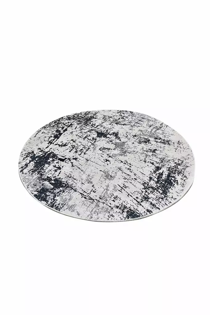 Monivärinen 200 cm Matto - Antibakteerinen, Konepestävä, Liukumaton, 100% Polyesteri, 10 mm Paksuus, 700 gr/m² - Pyöreät matot - 8682870872349 - 1