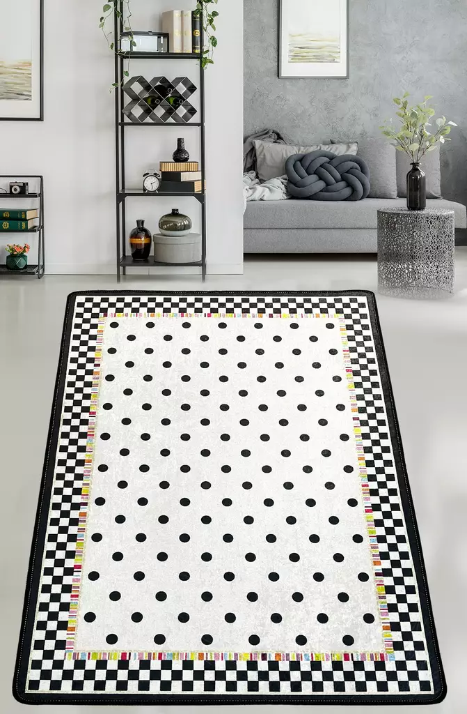 Monivärinen eteisen matto käytävämatto 80x100 cm - 100% Polyesteri, Konepestävä, Liukumaton, Antibakteerinen, Kestävä ja Mukava - Pienet matot ja käytävämatot - 8683342438179 - 1