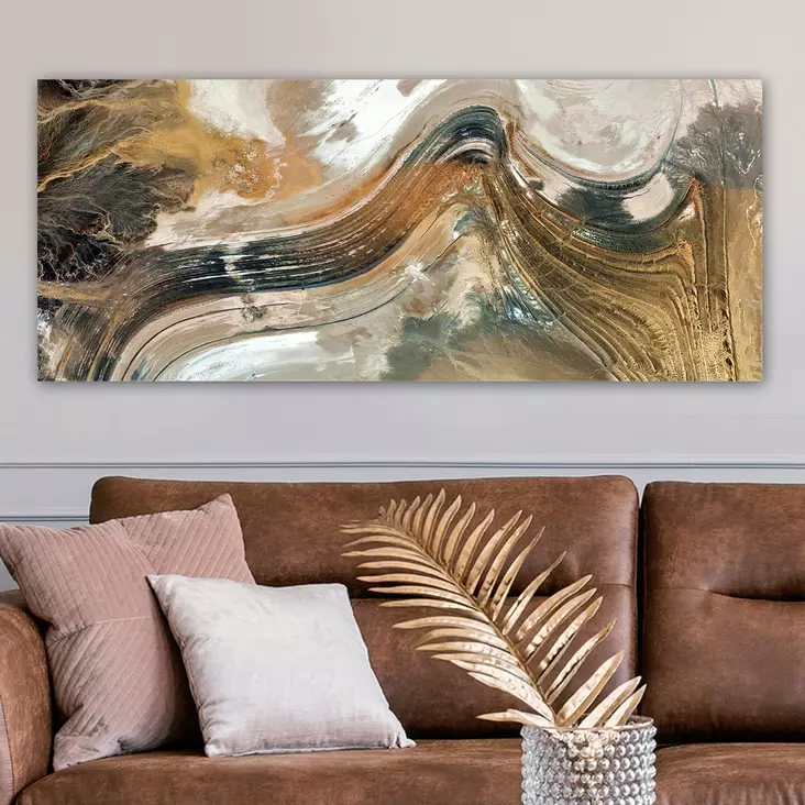 Monivärinen Koristeellinen Canvas-taulu 50x120 cm - 100% Puukehys, 3 cm Paksuus - Tyylikäs Seinäsisustus - Taulut ja kehykset - 8682870429079 - 1