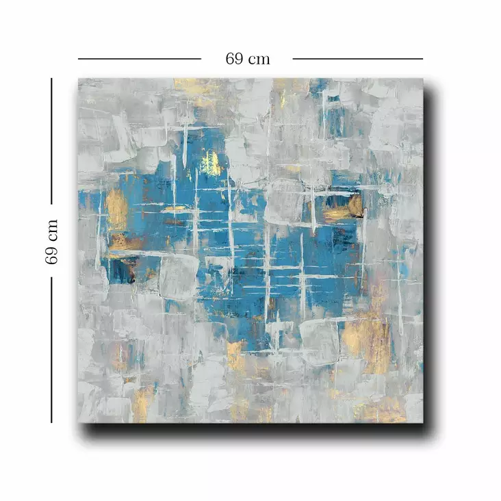 Monivärinen Koristeellinen Canvas-taulu 69x69 cm - 100% Canvas ja Mäntykehys - Laadukas Seinäsisustus - Taulut ja kehykset - 8684283327799 - 1