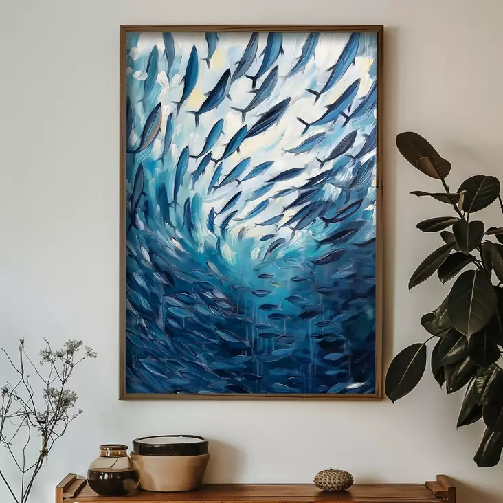 Monivärinen Koristeellinen Kehystetty MDF-maalaus - 35x47x3,5 cm - UV-painatus - Mäntykehys - Taulut ja kehykset - 8684282848509 - 1