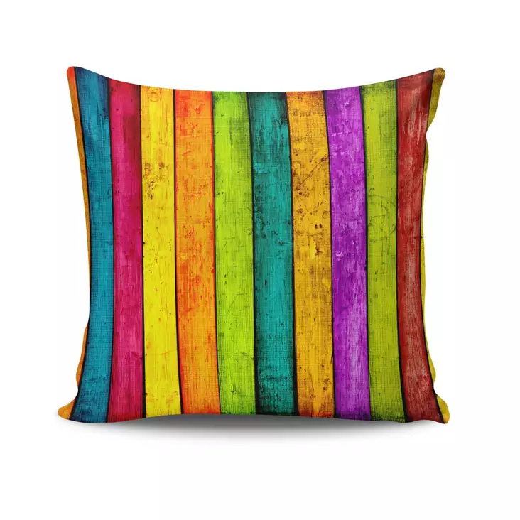 Monivärinen Tyynynpäällinen 43x43 cm - 50% Puuvilla, 50% Polyesteri, Konepestävä 40 °C, Piilovetoketju - Koristetyynyt - 8681181409909 - 1