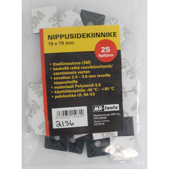 Nippusidekiinnike 19x19 mm 3m, 25 kpl - Kiinnikkeet ja ruuvit - 6430032159829 - 1