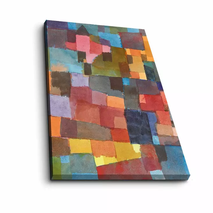 Paul Klee Taide: Monivärinen 100% Mokkanahkakangas Seinäkoriste, 45x70 cm, 3 cm Paksu Puukehys - Taulut ja kehykset - 8681875399059 - 1