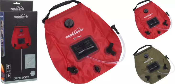 Redcliffs kannettava retkisuihku 20l - vihreä/punainen - Retkityökalut - 8720573991599 - 1