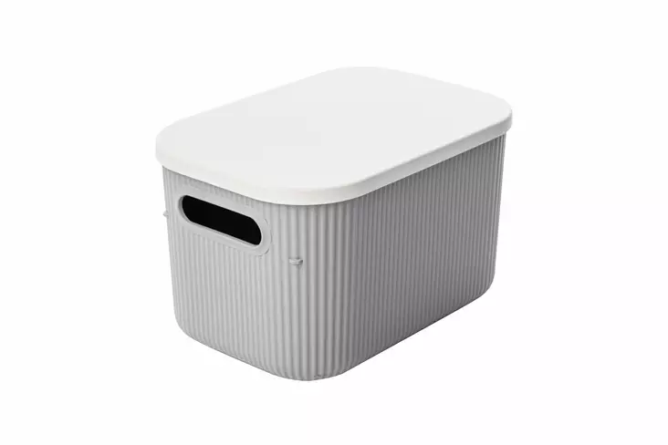 Säilytyslaatikko, harmaa, 27 cm x 16,5 cm x 18,7 cm, kestävä, tilava - Muovilaatikot ja säilytyslaatikot - 8683743430819 - 1