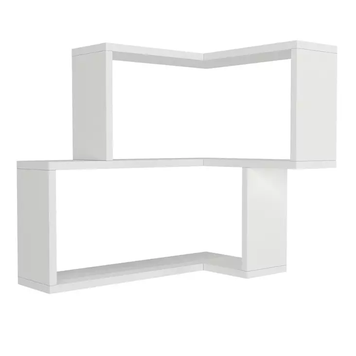 Skandinaavinen Valkoinen Seinähylly - 100% Melamiinipinnoitettu Lastulevy, 18 mm, 45x55,4x14,5 cm, Useita Hyllyjä - Seinähyllyt - 8681181790779 - 1
