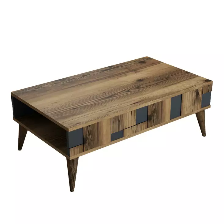 Sohvapöytä - Moderni ja Tyylikäs, 100% Melamiinipinnoitettu Lastulevy, Pähkinä Antrasiitti, 105x37,6x60 cm, 2 Pakkausta - Sohvapöydät - 8683342169639 - 1