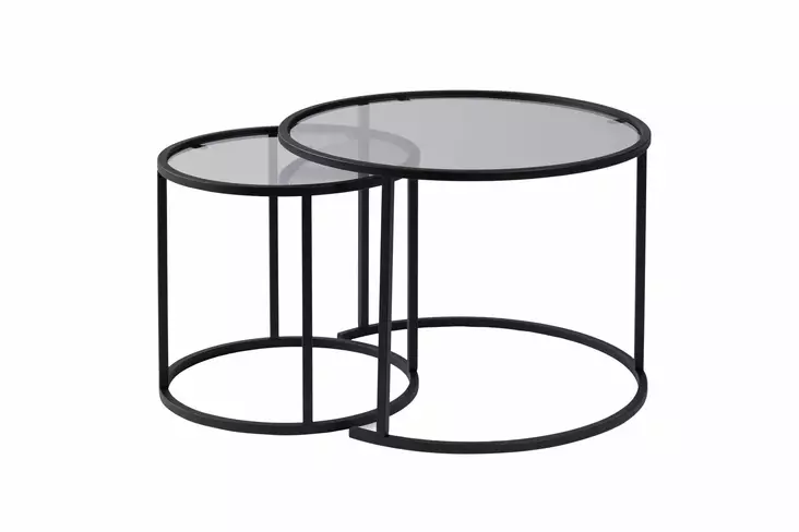 Sohvapöytäsarja, musta, 60 cm x 43 cm x 60 cm, kestävä, tyylikäs, monikäyttöinen - Sohvapöydät - 8683742475149 - 1