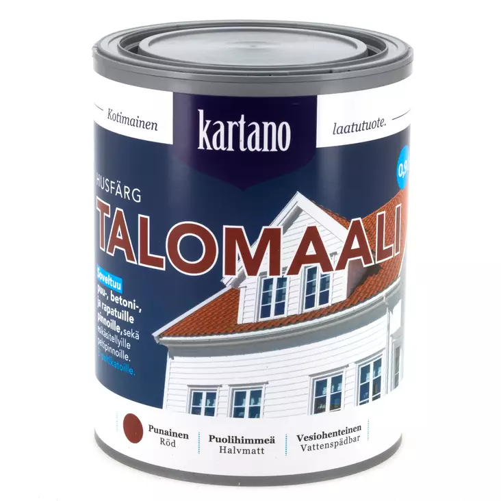 Talomaali 0.9 L punainen vesiohenteinen - Maalit ja lakat - 6438168101149 - 1