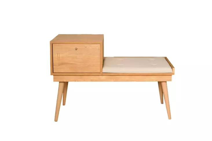 Tammi-Kerma Penkki: Tyylikäs ja Monikäyttöinen Huonekalu, 105x40x45 cm, Melamiinipinnoitettu Lastulevy, Sarvijalka - Penkit - 8683742868149 - 1