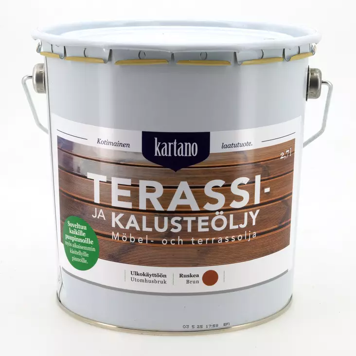 Terassi- ja kalusteöljy 2,7 L ruskea - Maalit ja lakat - 6438168098029 - 1