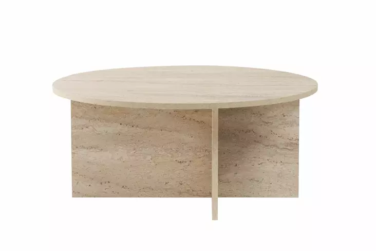 Travertiini Sohvapöytä - 100% Melamiinipinnoitettu Lastulevy, 18mm Paksuus, 90x40x90cm, Helppo Koota, Tyylikäs ja Kestävä - Sohvapöydät - 8684283850389 - 1